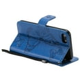 thumbnail image 5 of for iPhone SE 2022/ SE 2020/ 8/ 7 Wallet Case, Kickstand Case Credit Card Holder, Embossed Butterfly Pattern with Strap Premium PU Leather Magnetic Closure Shockproof Protective Flip Cover, Blue, 5 of 6