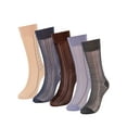 thumbnail image 2 of Spencer Mens Silk Sheer Nylon Dress Socks Ultra Thin Business Striped Socks, 5 Pairs, 2 of 9