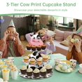 thumbnail image 3 of Soporte para cupcakes con estampado de vaca 3 niveles cartón grueso Timcorr, 3 of 7