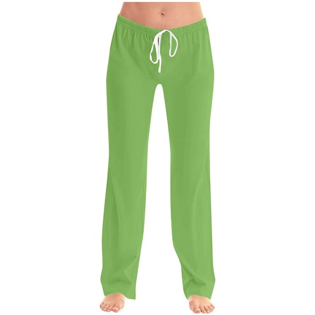 FAIWAD Pantalon de Pyjama Femme Décontracté Confortable Ample Pantalon de Maison Extensible à Cordon Bas de Pyjama Pantalon Tenue d'Intérieur