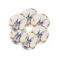 thumbnail image 7 of 13 Inch Round Placemats Set of 6, Grey Bunny Easter Non Slip Heat Insulation PP Table Mats, Rabbits Spring Botanical Carrots Washable Place Mats for Kitchen Dining Party Table Decor, 7 of 7