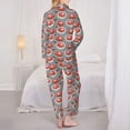 thumbnail image 3 of Pajama Sets for Women 2 Pcs, Pan Fried Steak Print Button Down Long Sleeve Sleepwear Lounge PJ Sets, 3 of 6