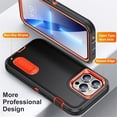 thumbnail image 3 of for iPhone 14 Pro Max Case, iPhone 14 Pro Max Phone Case with Built in Kickstand, Shockproof/Dustproof/Drop Proof Heavy Duty Military-Grade Rugged Protective Cover for iPhone 14 Pro Max,Black+Orange, 3 of 8