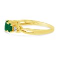 thumbnail image 4 of 14k Yellow Gold Oval Emerald And Diamond Three Stone Ring, 4 of 8