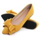 thumbnail image 4 of Zapatillas de ballet SAILING LU Bow-Knot para mujer, ante, color amarillo, talla 9.5, 4 of 7