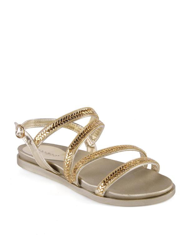 Bamboo - Bamboo Mission-31 Embellished Women's Strappy Sandals in Gold ...