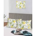 thumbnail image 5 of Summer Lemon Pillow Covers Standard Size 2 Pack, Watercolor Yellow Spring Floral Botanical Soft Bed Throw Pillowcases Breathable Cooling Long Lumbar Body Pillow Sham Cover for Bed Sofa 20''x26'', 5 of 7