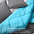 thumbnail image 4 of Bare Home Ultra-Soft Reversible Comforter - Goose Down Alternative - Queen, Gray/Aqua, 4 of 8