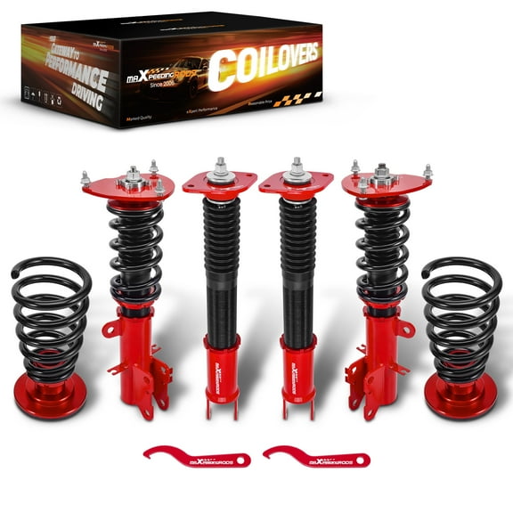 maXpeedingrods Coilovers for Nissan Altima Sedan L32 2007-2012, Altima Coupe D32 2008-2013, for Maxima Sedan A35 2009-2014, Height Adjustable Coilover Suspension Kit, Preset Damping Lowering Kit Gold