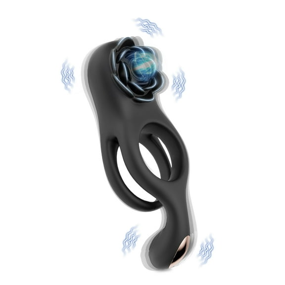 Xbonp Vibrating Penis Ring Couple Sex Toys, 9 Vibrations Adult Sex Toys for Men Women Black