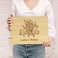 thumbnail image 2 of Darling Souvenir Personalized Engraved Laser Cut Wedding Guest Book Wooden Cover Sign-in Book Registry Guestbook Scrapbook-48, 2 of 7
