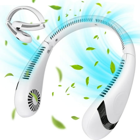 

Neck Fan Foldable Portable Personal Fan Wearable Rechargeable 3-Speeds Adjustment Neck Fan (White)