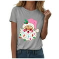 thumbnail image 5 of Duqingm Christmas Shirts Christmas Santa T Shirts for Women, Xmas Tree Balls Star Cup Short Sleeve Casual Tees Tops Funny Light Gray,S, 5 of 6