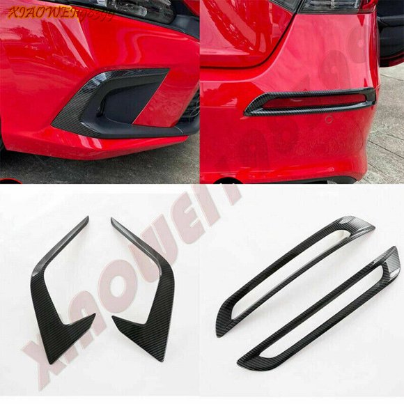4P Carbon Fiber Front and Rear Fog Lamp F for Ram e Cover Decoration Suitable for Honda for Civic 22-24-