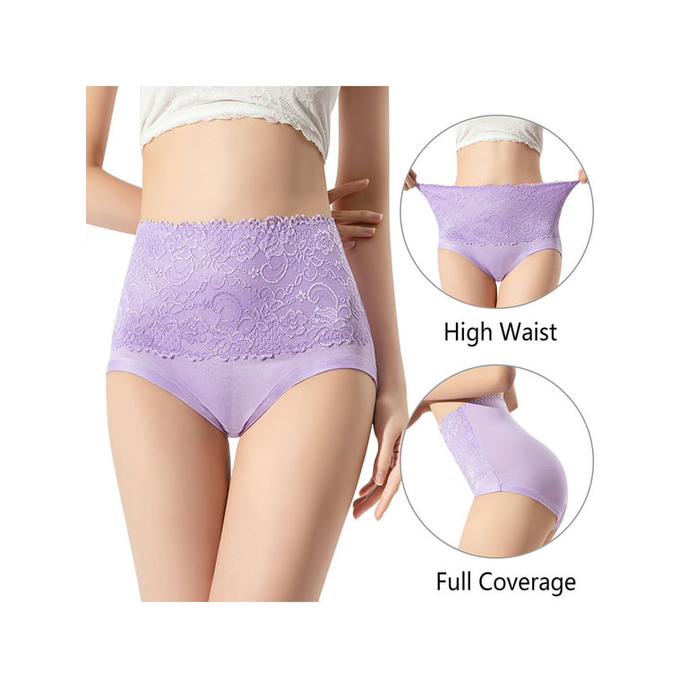 Agnes Orinda Women's Underwear Stretch Packs Lace High Rise Comfort Briefs