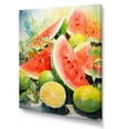 thumbnail image 2 of Designart "Vibrant Palette of Melons in Red I" Food & Beverage Canvas Wall Art - Traditional Red Melon Living Room Canvas Art, 2 of 6