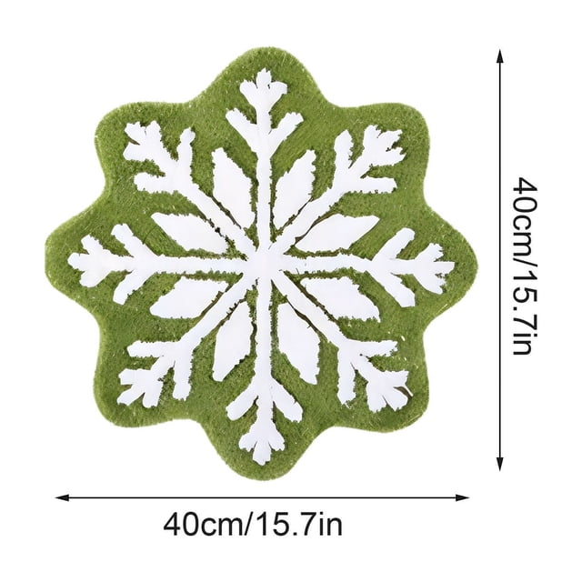 Snowflake Rug, Christmas Decorative Mat, Non-Slip Washable Holiday Floor Mat, Soft Plush Low-Profile Area Rug for Bedroom Bedside, Entryway, and Bathroom