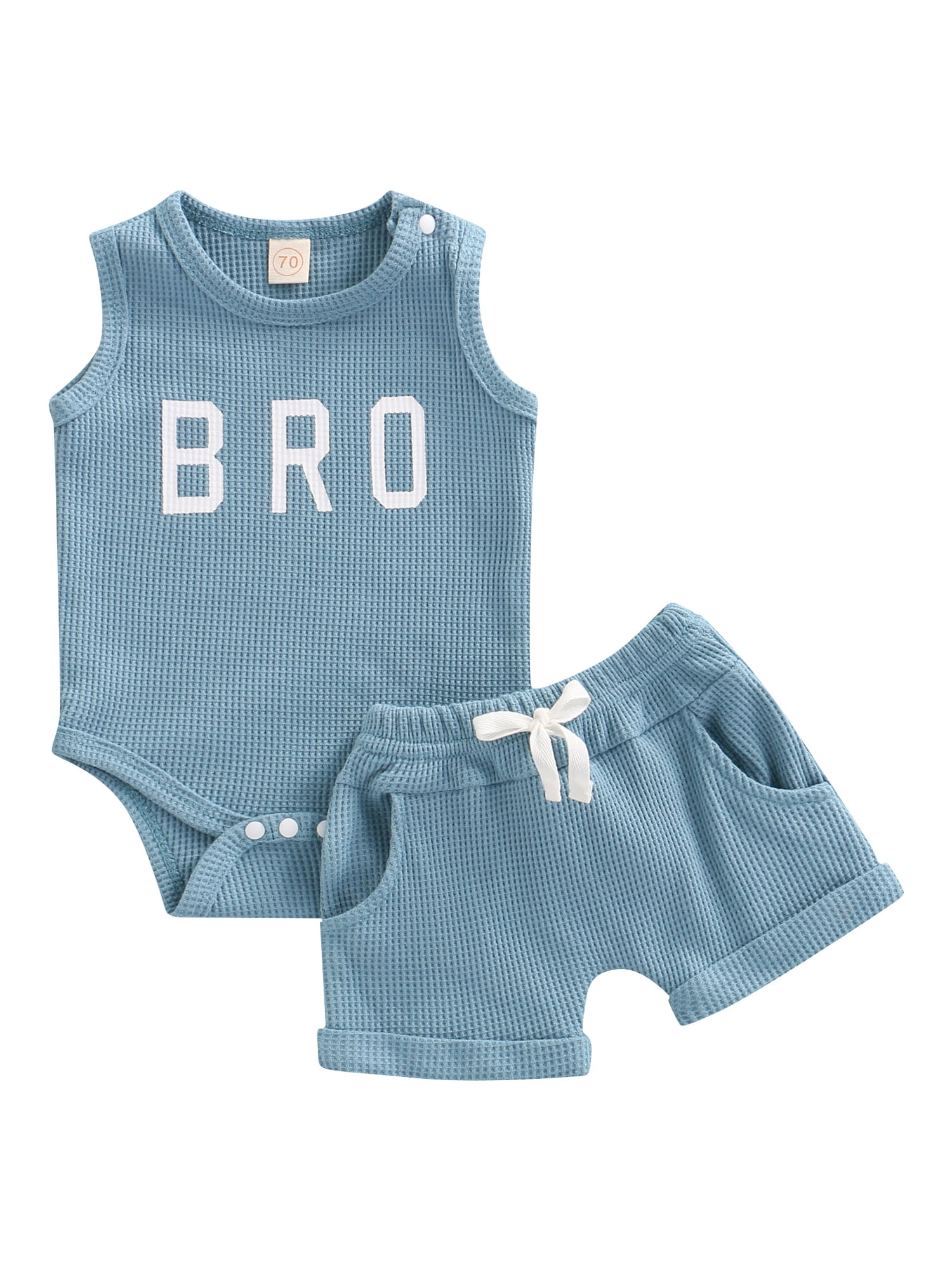 Imcute Newborn Baby Boy Clothes Outfits Boho Tank Onesie Romper Top+Shorts  Summer Clothing Blue 12-18 Months - Walmart.Com