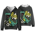 thumbnail image 4 of Uorisanigo Kids Zip Up Hooded Hoodies Roar Dinosaur Casual Long Sleeve Full-Zip Sweatshirt Jacket Velvet Lined Zipper Hoodies Jacket Outerwear Shirts Coat Athletic Sweatshirts, 4 of 7