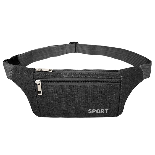 Bolso de mensajero informal sencillo, cartera de negocios de gran capacidad, riñonera deportiva, negro