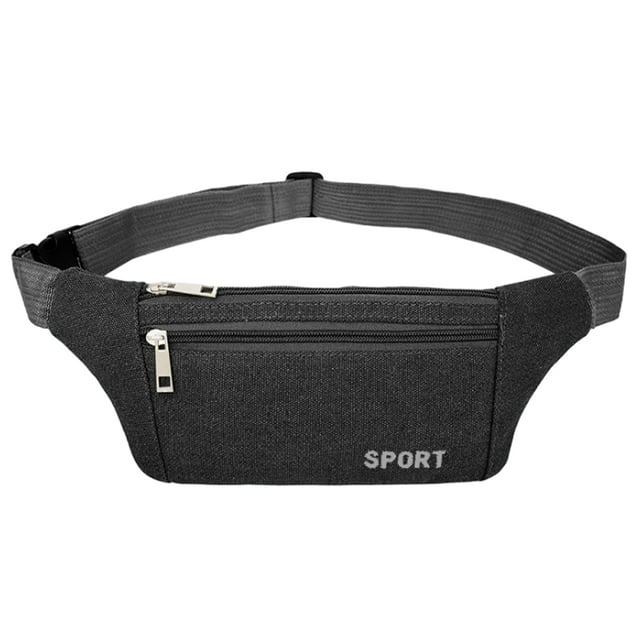 Bolso de mensajero informal sencillo, cartera de negocios de gran capacidad, riñonera deportiva, negro