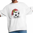 thumbnail image 3 of Camisetas casuales de manga corta con gorro de Papá Noel para hombre, camisetas gráficas de fútbol, 3 of 8