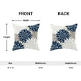 thumbnail image 5 of Navy Blue White Pillow Covers 18x18 Set of 2, Gray Abstract Dahlia Farmhouse Decorations Throw Pillow Covers Geometry Design Summer Outdoors Decorative Linen Cushion Case for Couch Sofa Home, 5 of 6
