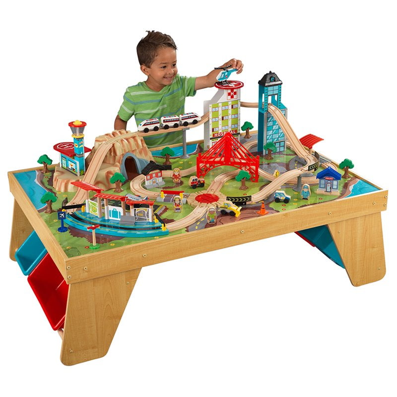 kidkraft aero city train set & table