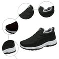 thumbnail image 5 of Pandaie Womens Snow Boots Furry Lined Winter Warm Slip on Booties Waterproof Outdoor Walking Hiking Shoes Black 8, 5 of 6