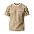 thumbnail image 5 of CCRFTGI Mens Shirts Big and Tall Short Sleeve Crew Neck T-Shirts Summer Athletic Lightweight Tee Shirts for Men with Pocket Khaki M, 5 of 7