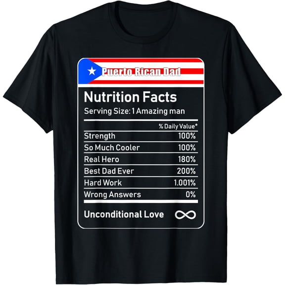 Playful Comfort Tee - Puerto Rican Dad Nutrition Facts T-Shirt