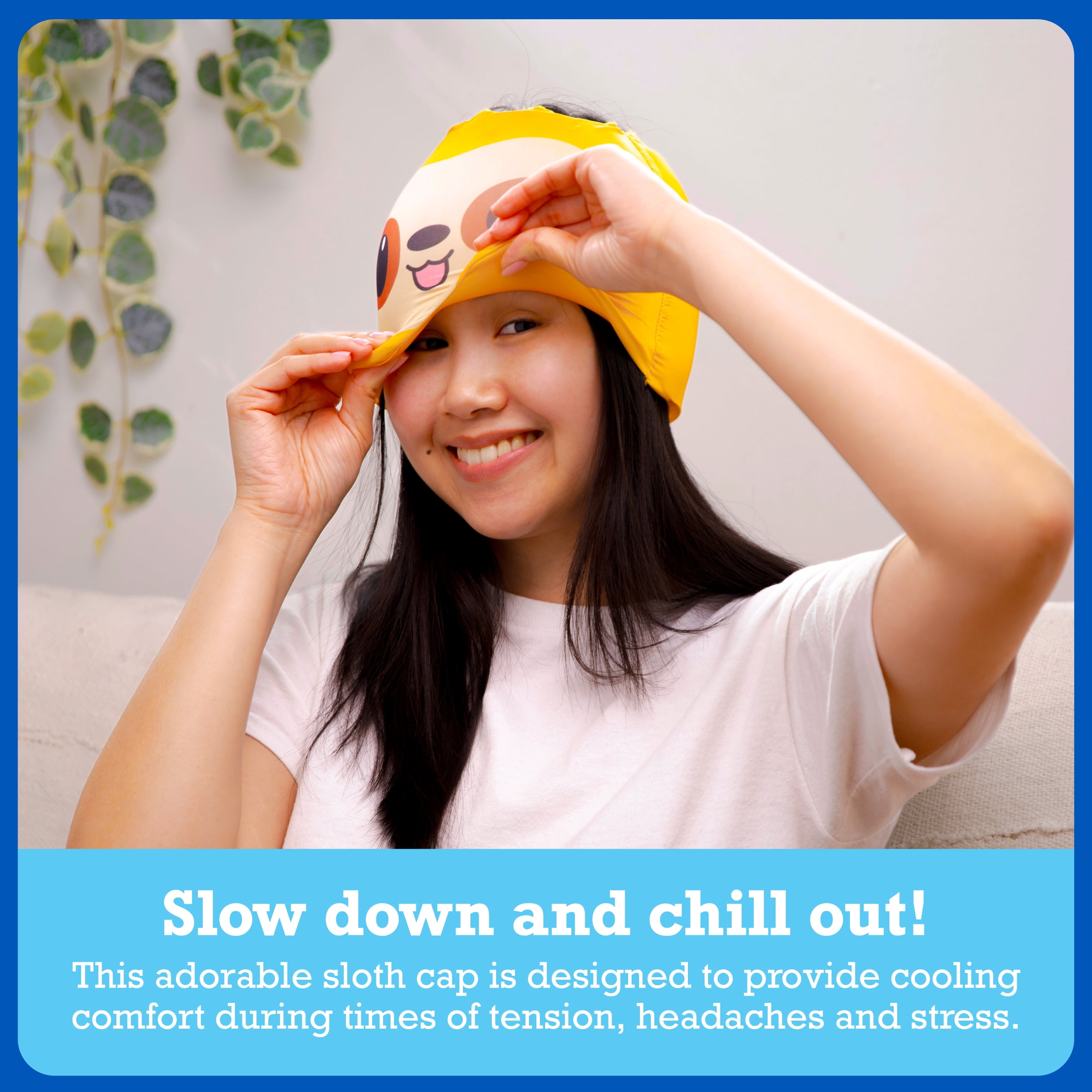 Happy Helpers Sloth Headache Cap - Cooling Soothing Relief & Comfort