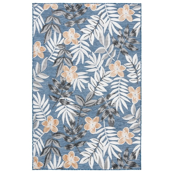 SAFAVIEH Cabana Blazhe Indoor/Outdoor Area Rug, Blue/Grey, 5' x 8'