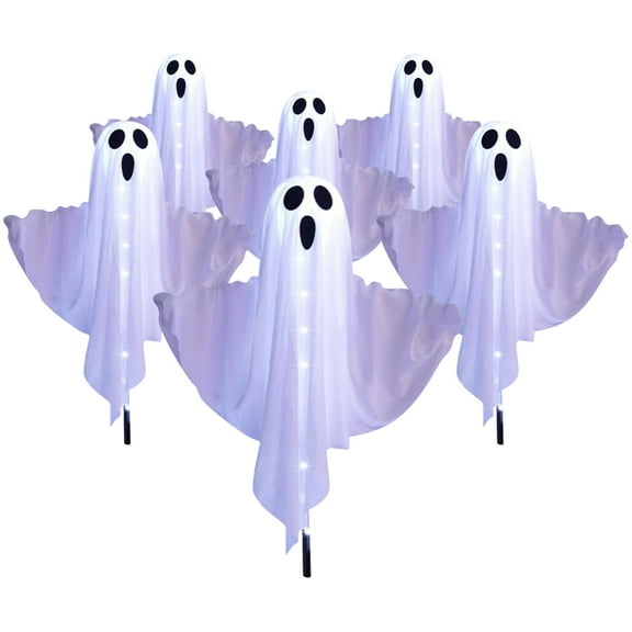5 Pack Solar Ghost Lights Outdoor Decoration, Auto On/Off With Dusk-To-Dawn Sensor And 90 Bright Led Lights (15 Per Light), 8 Spooky Light Modes Including Glow Flashing