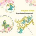thumbnail image 3 of Set de 13 Piezas de Adornos para Pastel MILIYUKI Mariposas Verde y Dorado, 3 of 7