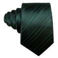 thumbnail image 4 of Juego de corbatas Barry.Wang de seda verde oscuro a rayas de 150 cm, 4 of 7