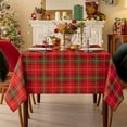 thumbnail image 7 of Christmas Rectangle Red Plaid Tablecloth - 60 x 84 Inch - Checkered Water Stain Resistant Table Cover, Washable Polyester Table Cloths for Xmas Dinner/Party Decoration/Holiday, 7 of 7