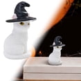 thumbnail image 4 of SeekLGT Halloween Black and White Cat Resin Figurine, Cute Halloween Decorations Desktop Sculpture for Table, Shelf, Mantel, Office, Cake or Dessert Decor, Halloween Home Decor, 4 pc, 4 of 4