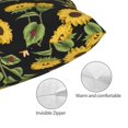 thumbnail image 3 of Rateoe Bees and Sunflowers Pattern Decorative Pillow Case,Throw Pillow Covers,Plush Pillow Cover,Soft Pillow Case,Velvet Pillow Case-16"x24", 3 of 6