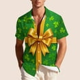 thumbnail image 5 of Gamivast T Shirts for Men Gold Bow Print Regular Fit Short Sleeve T-Shirts Holiday Party Neckline Casual Shirt St Patricks Day Outfits, 5 of 6