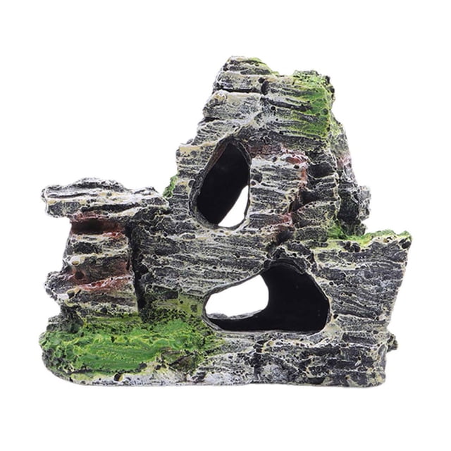 Rockery Ornament High Simulation Fish Hideout Resin Mountain View Aquarium Decoration for Home Decor