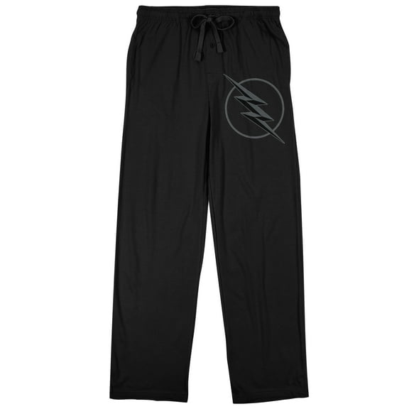 Flash Gray Superhero Logo Men's Black Sleep Pajama Pants-Small