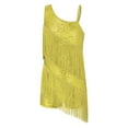 thumbnail image 2 of Mufeng Big Girls Latin Rumba Dancing Clothes Samba Tango Competition Modern Jazz Leotards Tassels Dance Dress Gold 6, 2 of 6