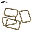 thumbnail image 3 of Uxcell 4 Pack Metal Rectangle Ring, 1 1/2 x 1 Inch Rectangular Buckle, Bronze, 3 of 5