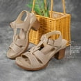thumbnail image 6 of Mepaouo Orthopedic Wide Sandals for Women 2025 Strappy Arch Support Flat Wedge Walking Slip on Shoes, 6 of 8