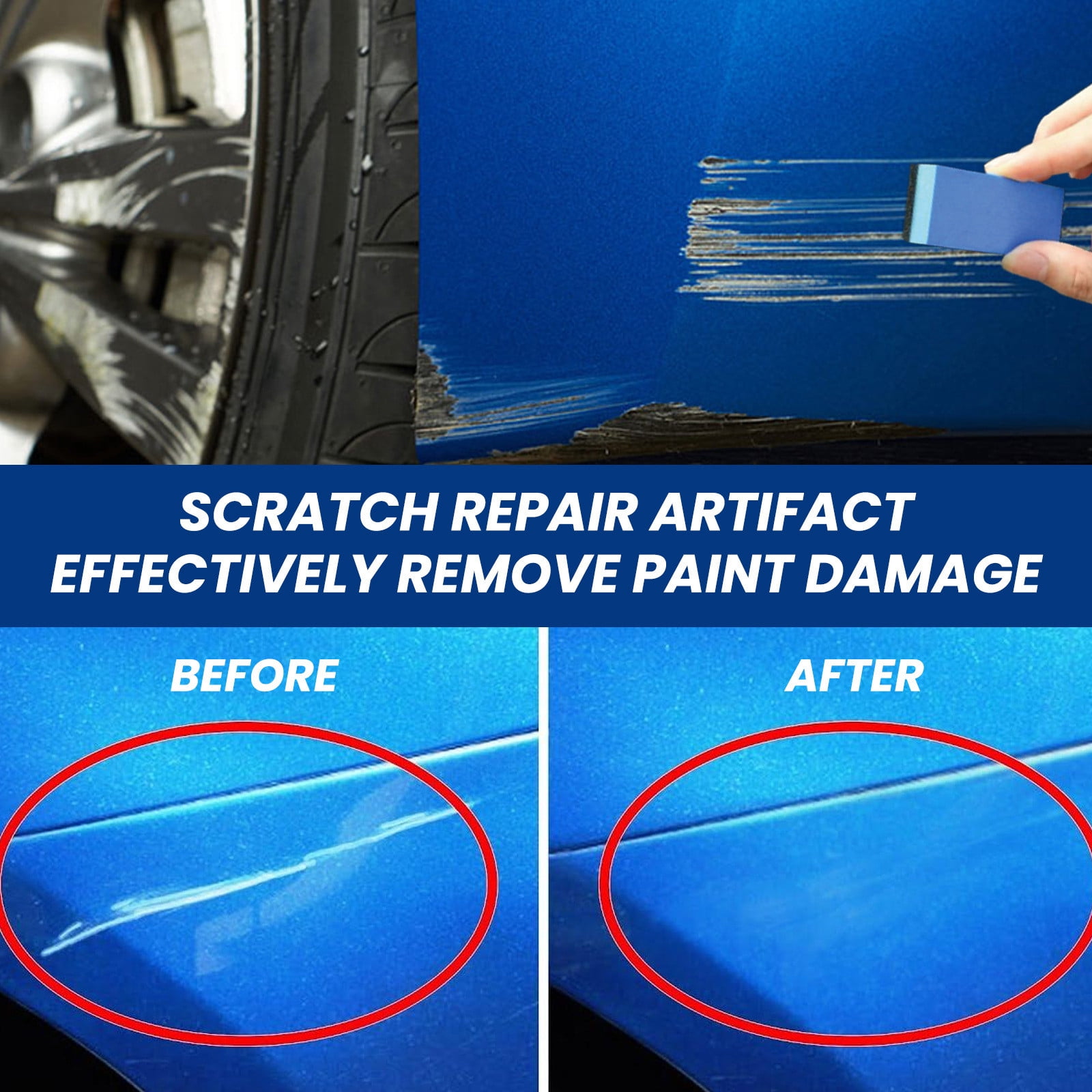 Momihoom Premium Car Scratch Removal Kit, Latest Car Scratch Repair Kit, Car Scratch Remover for Deep Scratches, Erase Car Scratches, Nano Cleaner for Car
