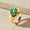 Green, variant on Coin Ring Street Enamel Glaze Womens Ring Gold Tone Alloy Jewelry Size 7 European American Style 18K For Women