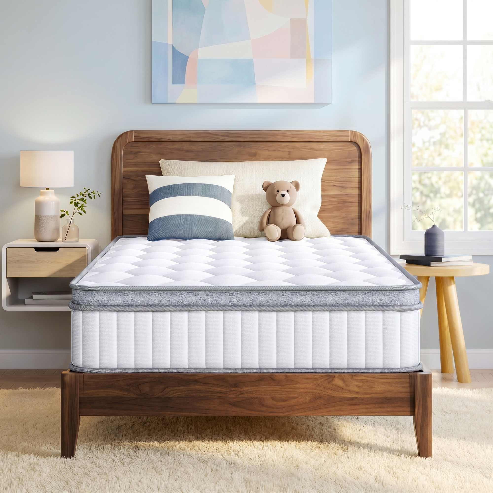 CELTOSS CT-HY1 10 in Hybrid Mattress, Full, Medium, Tight Top, Mattress-in-a-Box