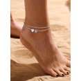 thumbnail image 3 of PROSTEEL Initial Heart Anklet for Women Double Layered Chain Bracelets Summer Jewelry for Her Mom Daughter Gift Letter B, 3 of 8