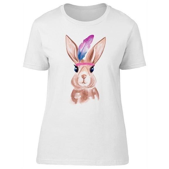Cute Rabbit Feather Headband T-Shirt Women -Image by Shutterstock, Female XX-Large